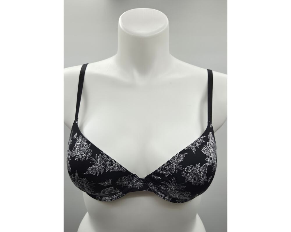 Victoria's Secret Lined Black Floral Demi Bra 36B